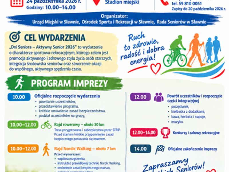 Sławno: Dni Seniora – Aktywny Senior 2026 już 24 października