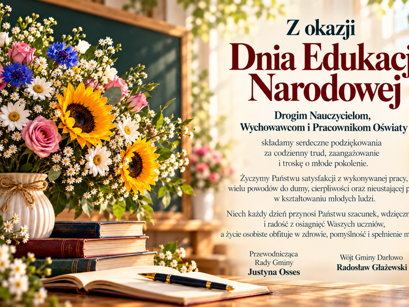 Gmina Darłowo dziękuje nauczycielom z okazji Dnia Edukacji Narodowej