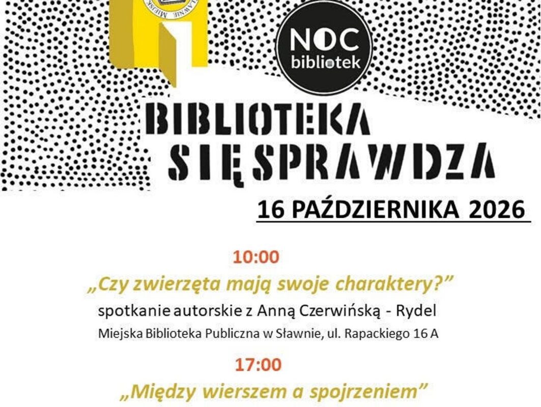 Noc Bibliotek 2026 w Sławnie: od spotkań autorskich po disco dla najmłodszych